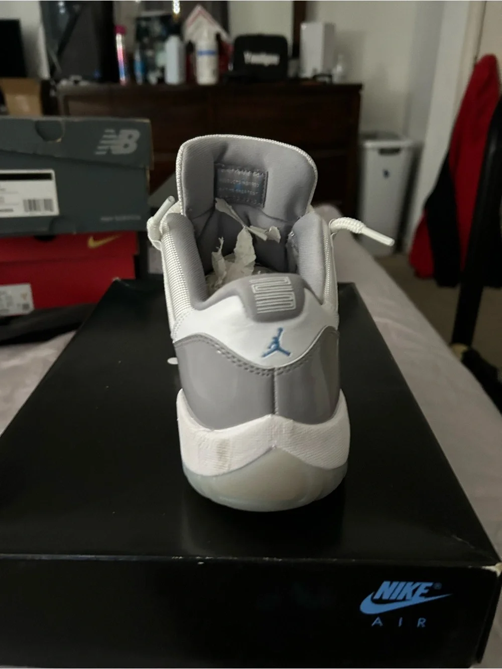 Jordan men’s White and Gray High-Top Sneaker